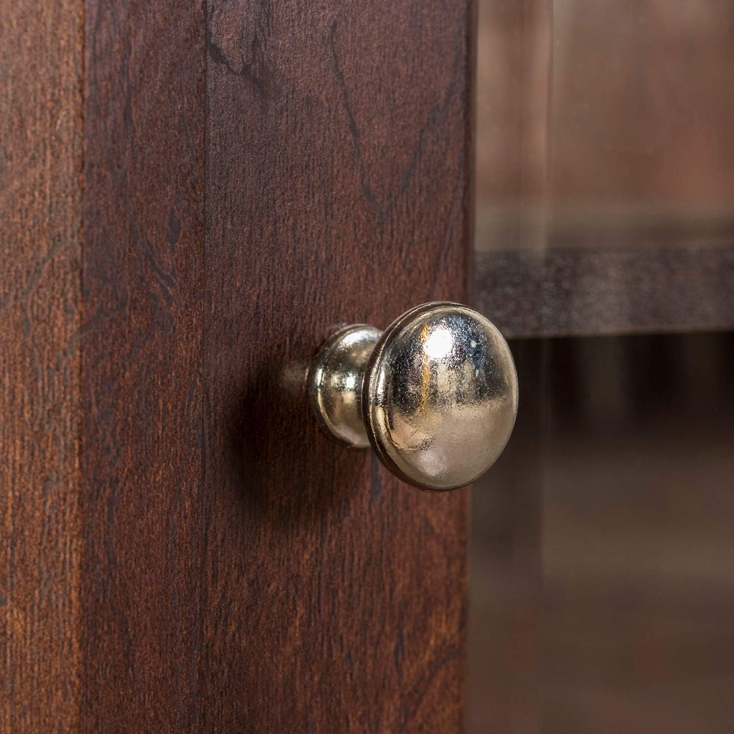 Wood Frame Corner Bar with 5 Bottle Wine Rack Storage Mahogany Finish Dining Room Lounge Kitchen Art & Crafts Triangle Cabinet