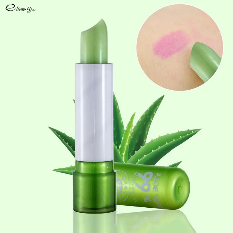 Bálsamo labial, lápiz labial de Aloe Vera, maquillaje de fresa, cuidado de los labios, lápiz labial que cambia de Color, lápiz labial hidratante de larga duración, belleza