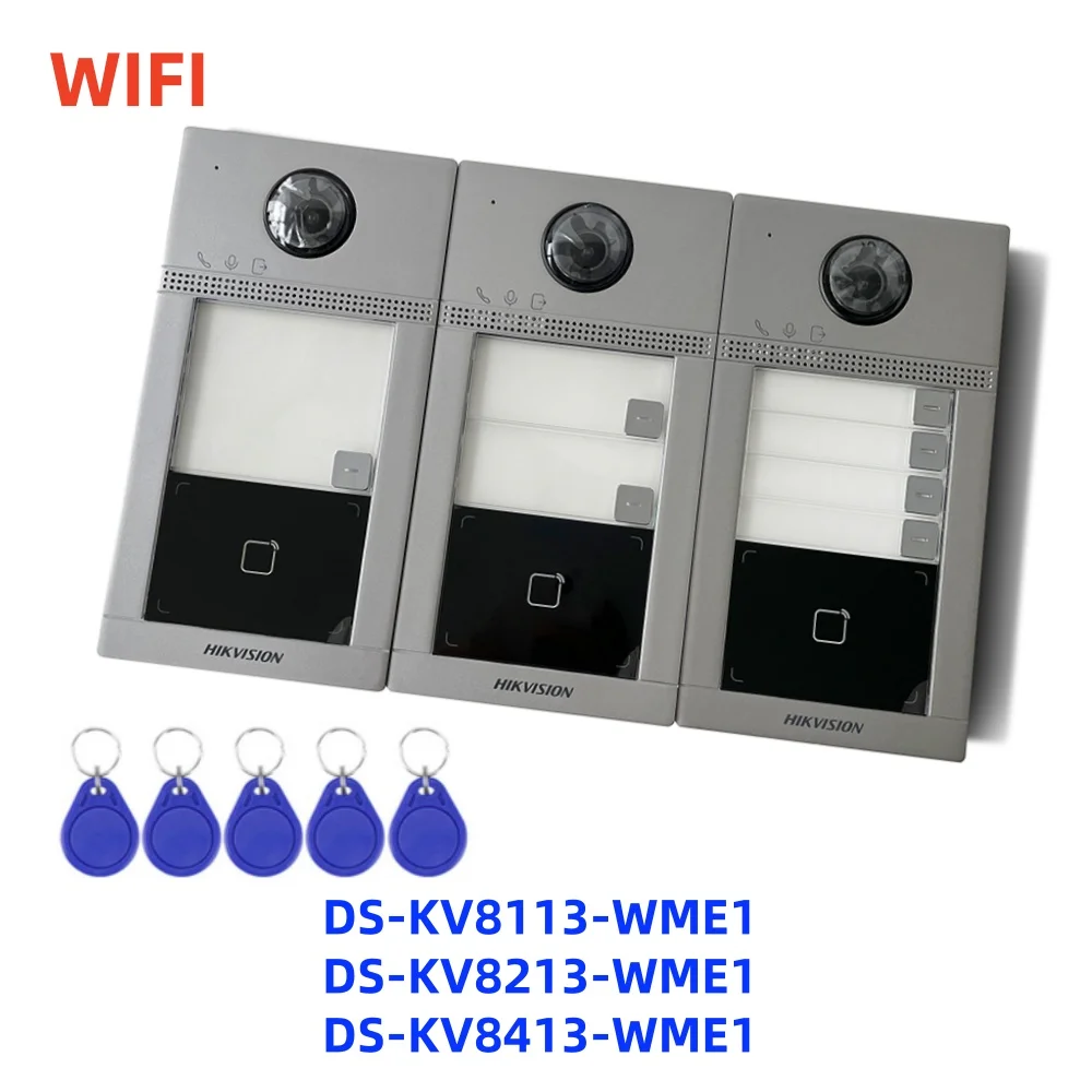 Hikvision sem fio ip vídeo porteiro villa estação de porta wifi poe campainha ip67 ik08 DS-KV8413-WME1 DS-KV8113-WME1 desbloquear porta