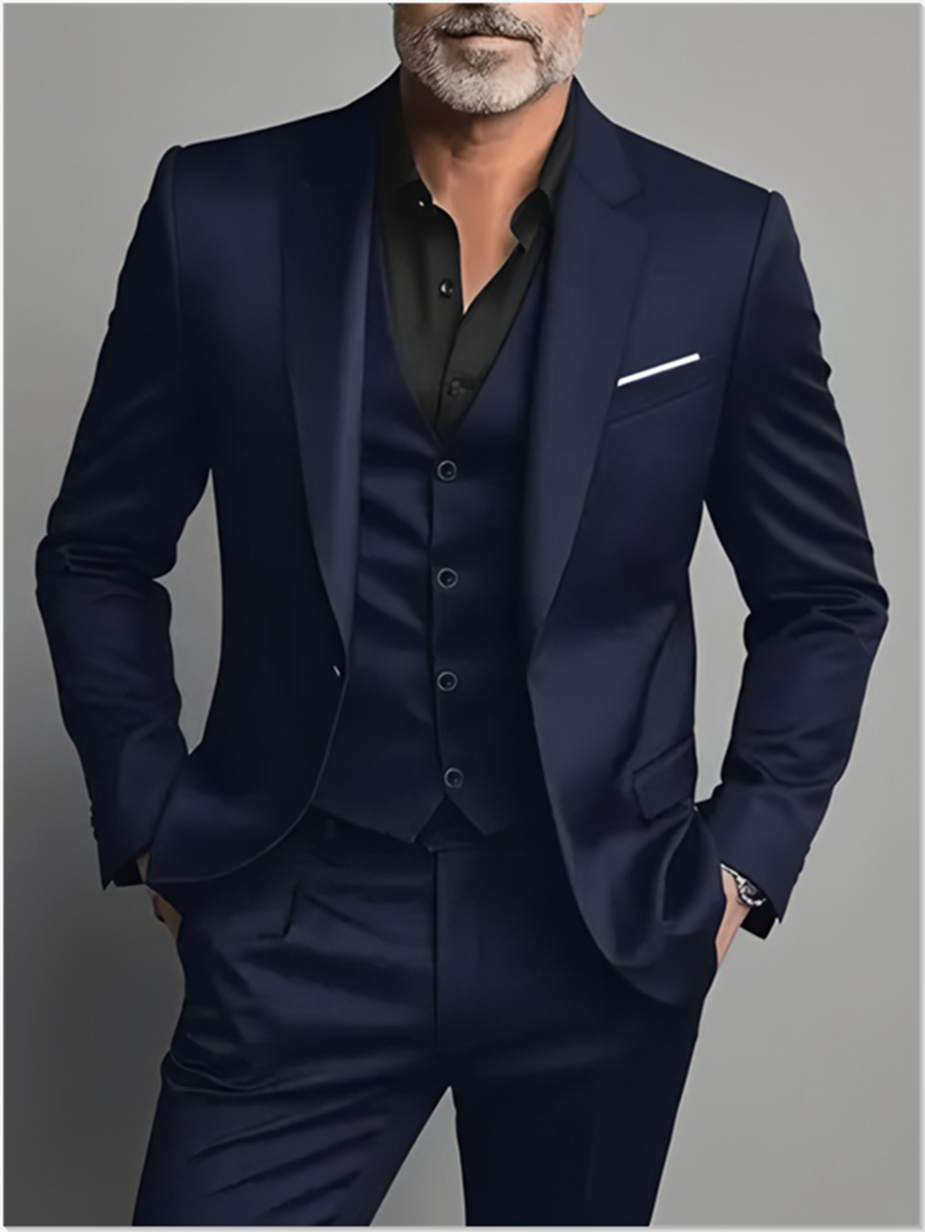 Conjuntos de ternos masculinos elegantes – Conjunto de smoking slim fit para casamentos e ocasiões formais, terno preto