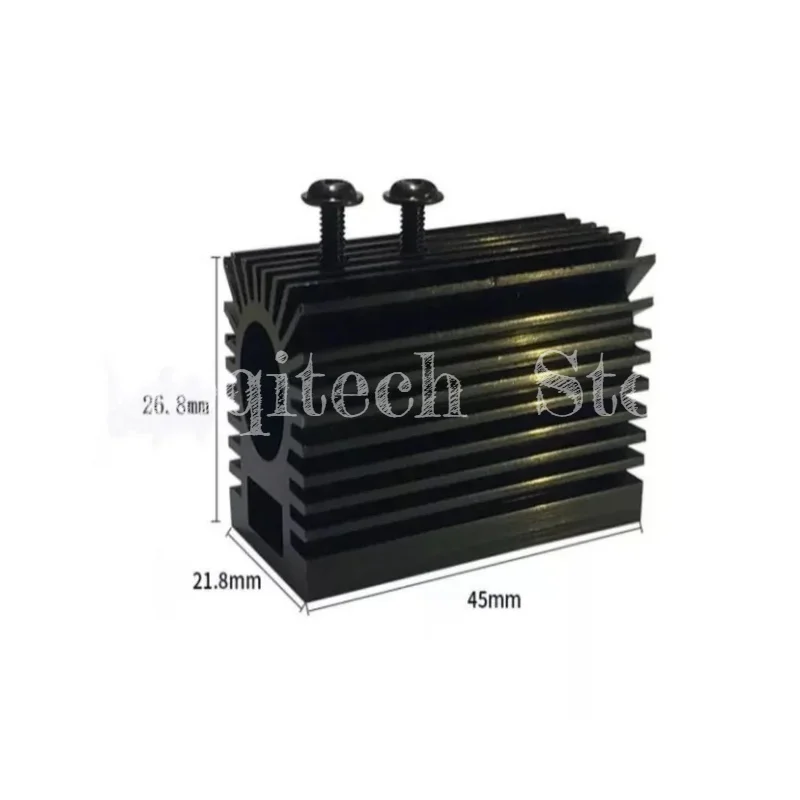 Dissipatore di calore laser da 12 mm, dissipatore di calore in alluminio nero, dissipatore di calore del modulo laser, staffa di fissaggio laser interamente in alluminio