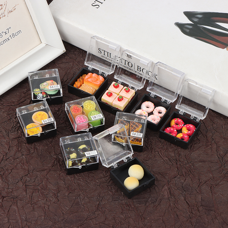 1セットシミュレーションミニ樹脂ケーキドールハウスミニチュア食品シーンモデルdiyドールハウスアクセサリー樹脂ケーキモデル