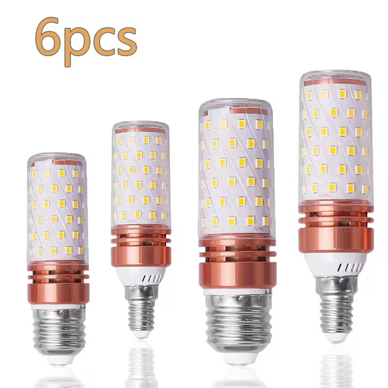 Lámpara LED de maíz 6 uds 9W 15W 220V 110V luz fuerte 3000K 4000K 6000K E27 E14 portalámparas iluminación de emergencia para el hogar