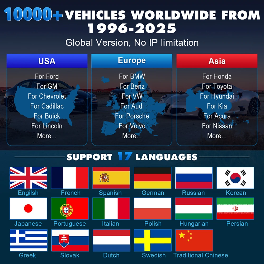 Scanner KINGBOLEN K7 OBD2 Bluetooth : mise à jour Fr-ee de 3 ans, outil de numérisation bidirectionnelle 2025 avec codage ECU, plus de 31 réinitialisations, FCA AutoAuth