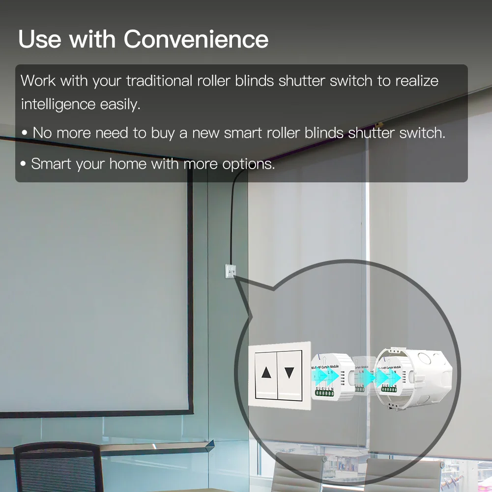 MOES WiFi RF433 interruptor de cortina ciega remoto para módulo de control de persiana enrollable eléctrica Tuya Smart Life Google Home Alexa Voice