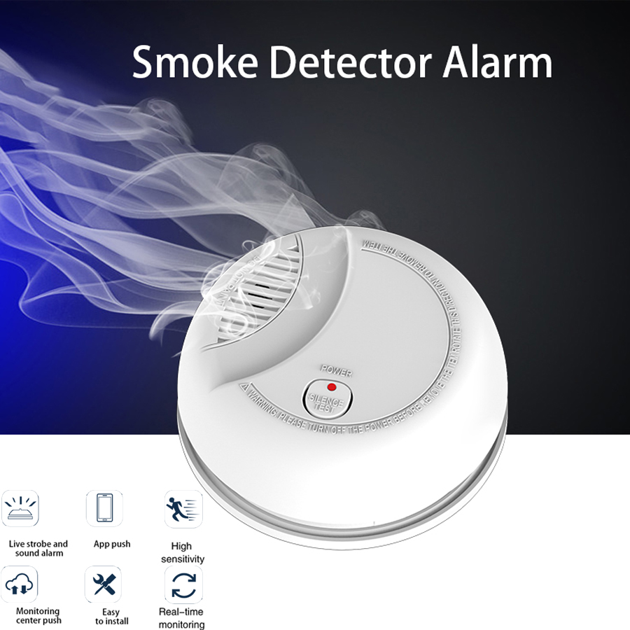 Smoke Detector Fire Alarm 10 Year Life Smoke Sensor For Home Security Smoke Alarm Photoelectric Sensor Battery Powered