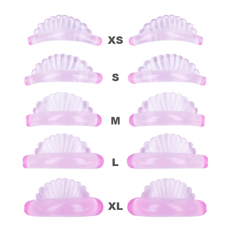 5 pares de almohadillas de silicona para levantamiento de pestañas de 5 tamaños, rizador de pestañas 3D, parches para ojos, herramientas aplicadoras, accesorios de extensión de pestañas