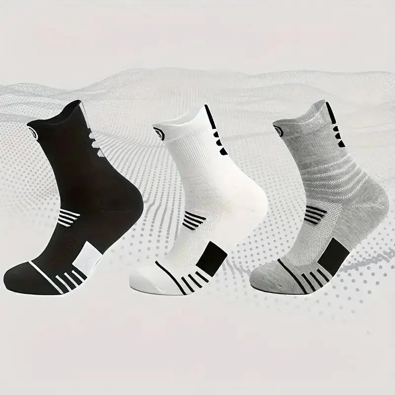 3 paia di calzini sportivi da uomo con vestibilità comoda e vestibilità comoda per gli sport all'aria aperta