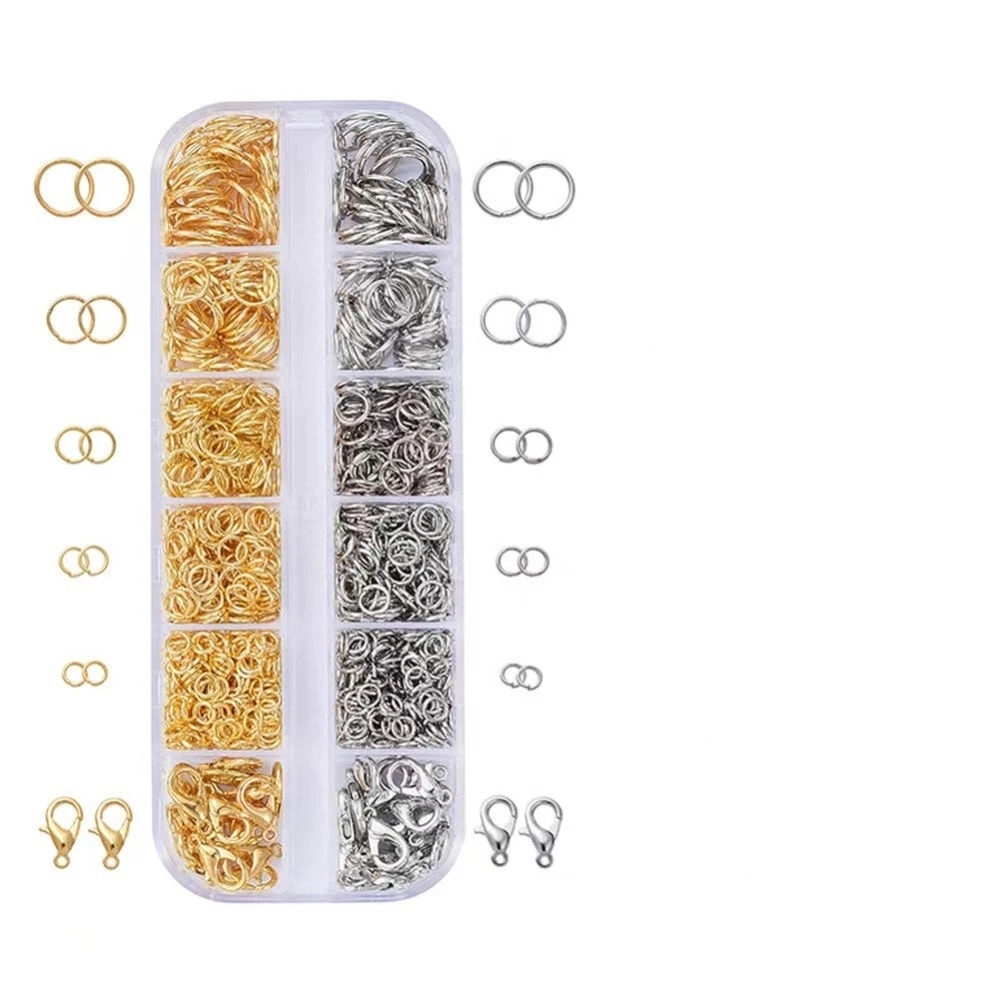 Caixa de ouro prata lagosta fecho aberto anéis de salto para fazer jóias pulseiras colares ganchos corrente fechamento diy acessórios