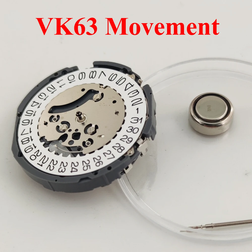 VK63 Quarzuhrwerk Datum 3-Uhr-Chronograph für VK63 Uhrwerk Uhren Reparaturwerkzeug