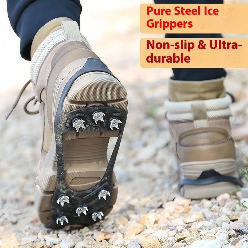 8 grampos de gelo antiderrapantes, caminhada na neve, leve, silicone, apertos de sapato, crampons de tração, adultos, ar livre, inverno, equipamento de segurança