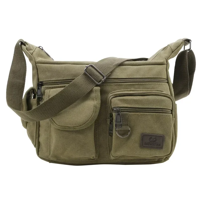 Heren Casual Sling Bag Messenger Crossbody Schouder Unisex Reizen Outdoor Vintage Tassen