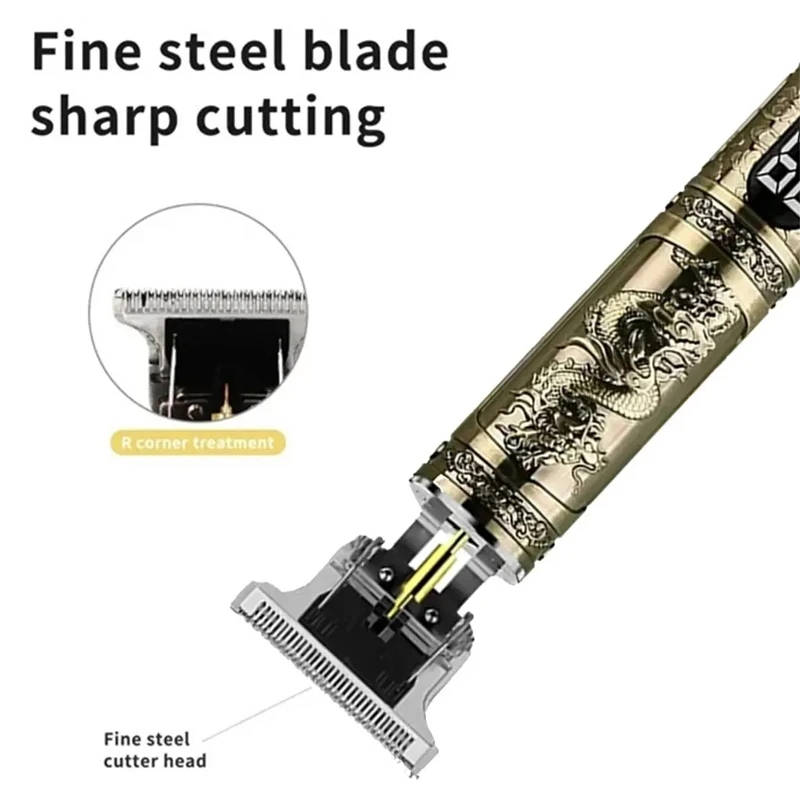 T9 Elektrische Tondeuse voor Mannen Professionele Kapper Scheerapparaat Baardtrimmer Draak Boeddha Ontwerp Lichaamshaar Snijmachine