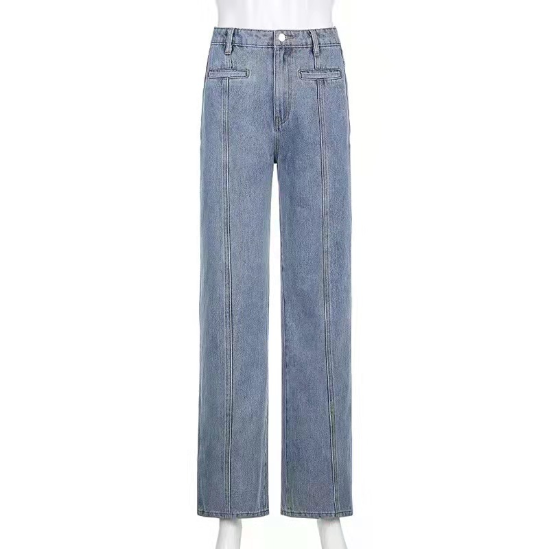 Vintage Star Print High Waist Jeans Women Harajuku 90s Estetyczne dżinsowe długie spodnie damskie Streetwear Outfits Straight Pants