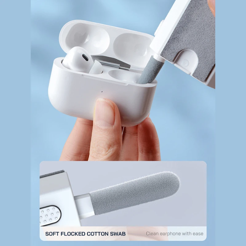 8 in 1 Kit di pulizia Pulitore per tastiera del computer Spazzola Auricolari Penna per pulizia per auricolari Telefoni iPad Strumenti per la pulizia Estrattore per copritasti