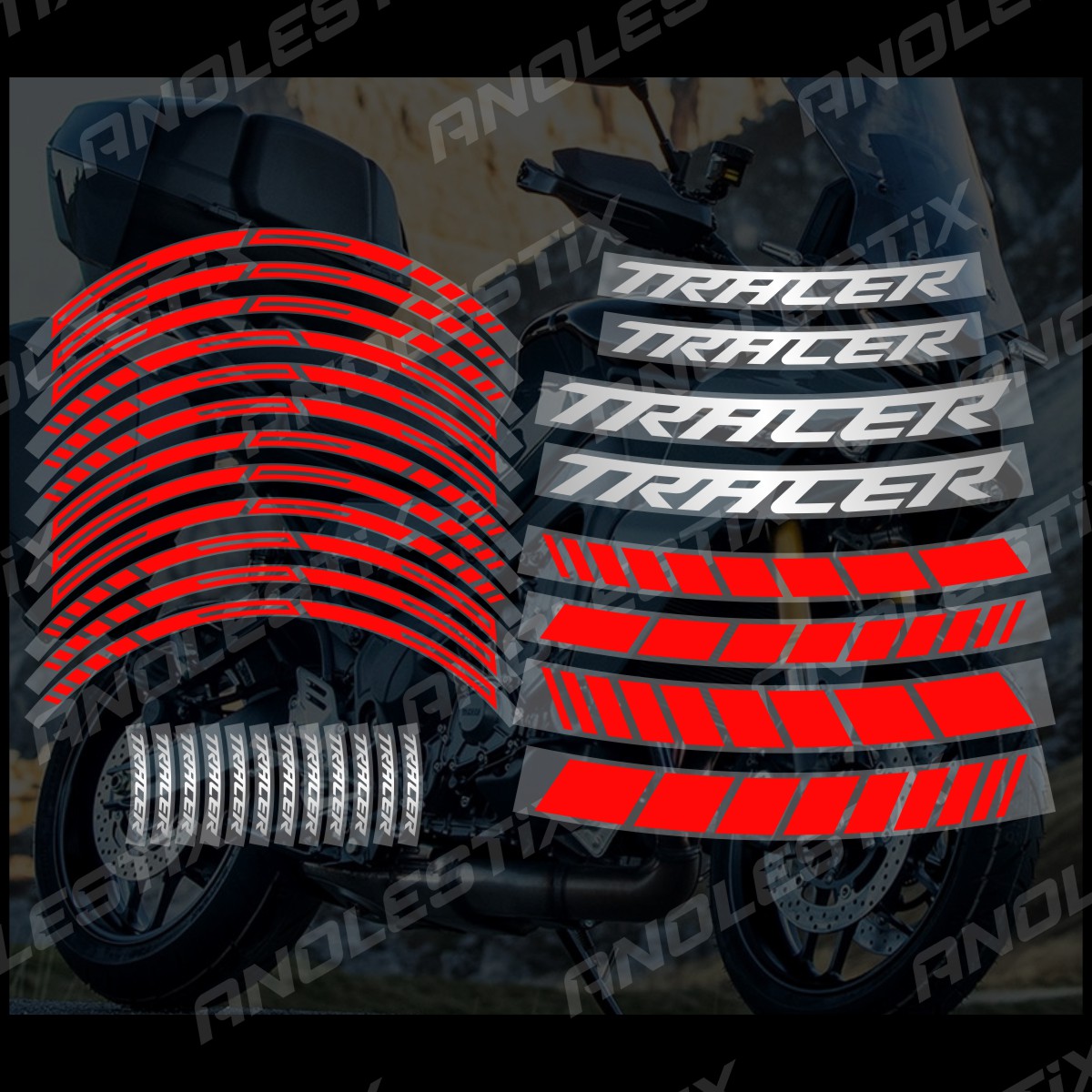 AnoleStix светоотражающая наклейка на колесо мотоцикла, наклейка на ступицу, обод, полосатая лента для YAMAHA TRACER 7 TRACER 9 TRACER 7GT TRACER 9GT