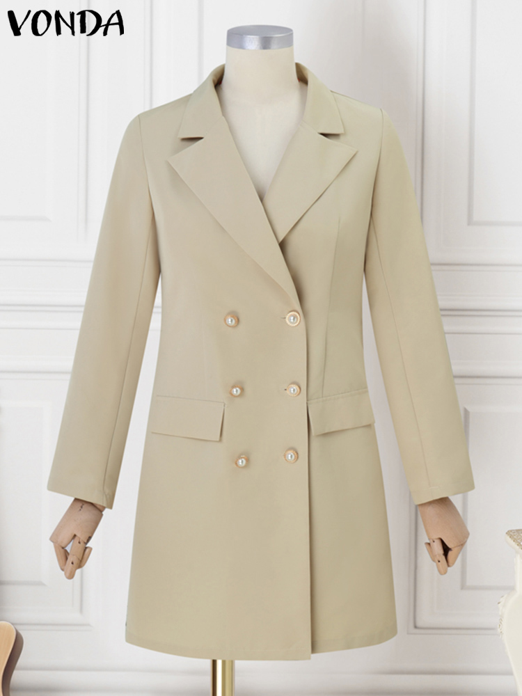 ボンダ-女性のためのエレガントなオフィスミニドレス,ラペルカラー,ダブルブレスト,長袖,ラージサイズ,5XL,カジュアル,2024