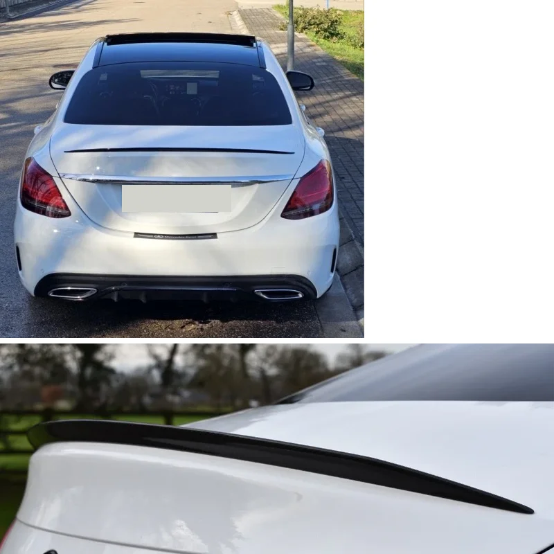 Подходит для Mercedes-Benz C-Class C63 C43 C180 C200 C250 C300 C400 C450 AMG, черный спойлер багажника и крыла W205 Sedan 2015+