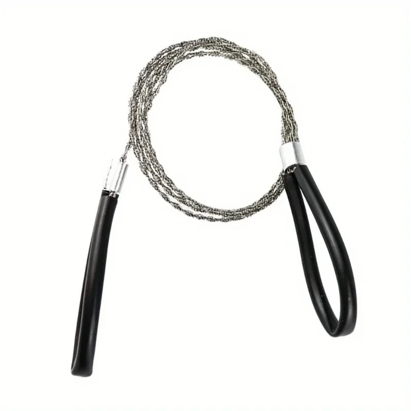 Sierra de alambre portátil de acero inoxidable con mango para el dedo, motosierra Manual de bolsillo para acampar al aire libre, senderismo y supervivencia, 1 ud.