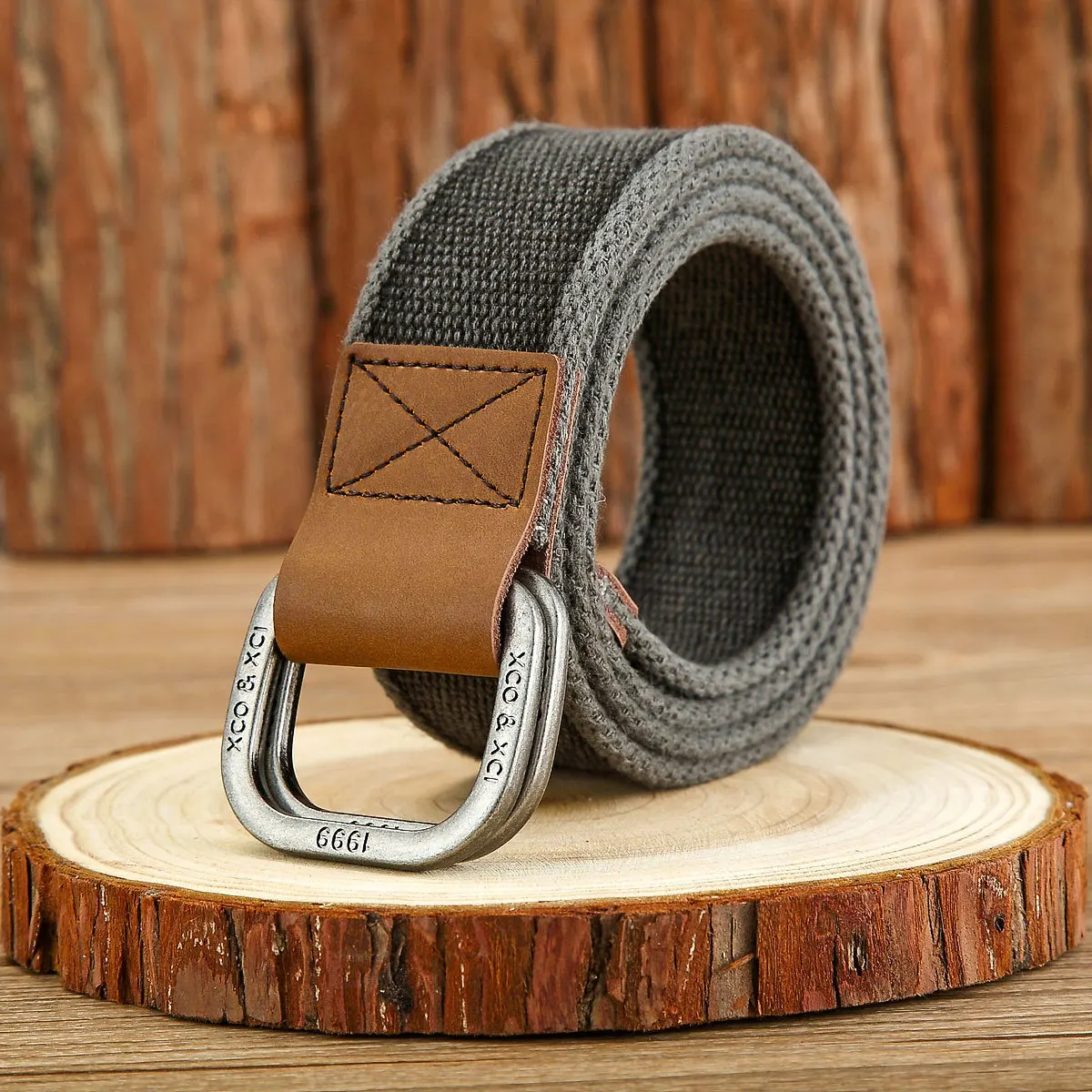 3.8Cm Mới Đơn Giản Nhẫn Đôi Móc Khóa Hợp Kim Dệt Vải Bông Thắt Lưng Nam Retro Cổ Trang Trí Dây Dành Cho Nam bán Buôn