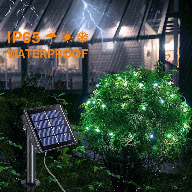 42M400Leds Lampada solare a LED per esterni Lampada da giardino a festone Stringa di luce solare impermeabile Decorazione del giardino di Natale all'aperto
