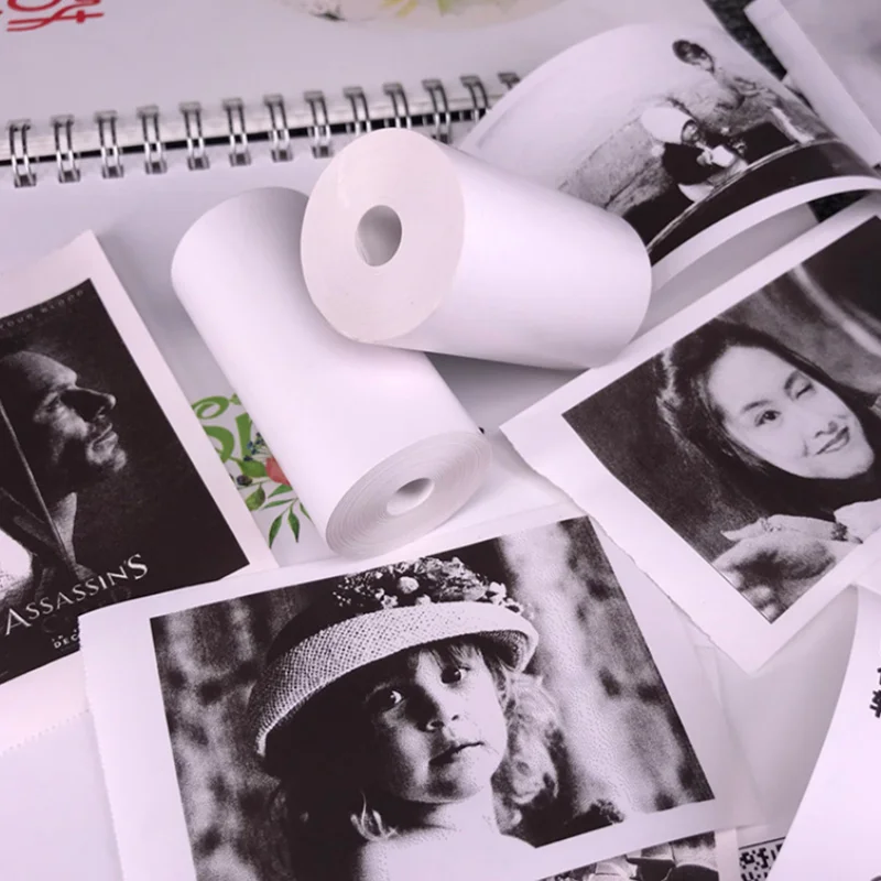 57x25mm Printer Thermal Paper Rolls Photo Paper Colorful Self-adhesive Sticker Paper for Mini Printer Kids Instant Print Camera