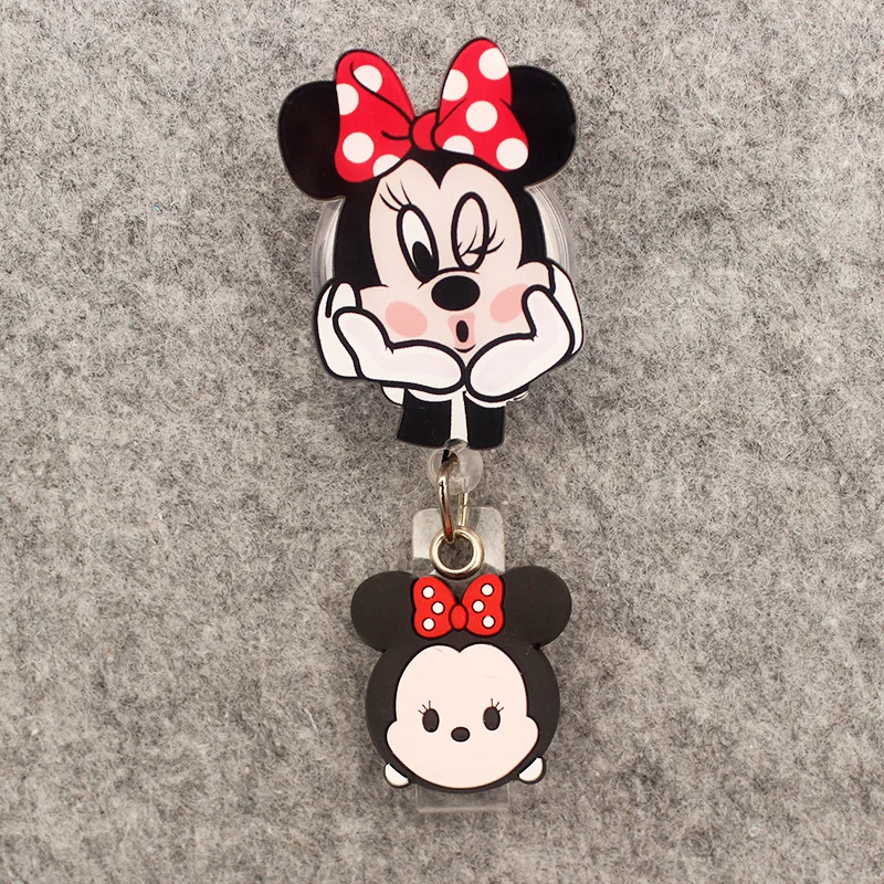Porta badge stile punto mouse per ragazza a due volti Porta badge per infermiere Porta documenti Enfermera Porta carte di nome retrattile Accessorio