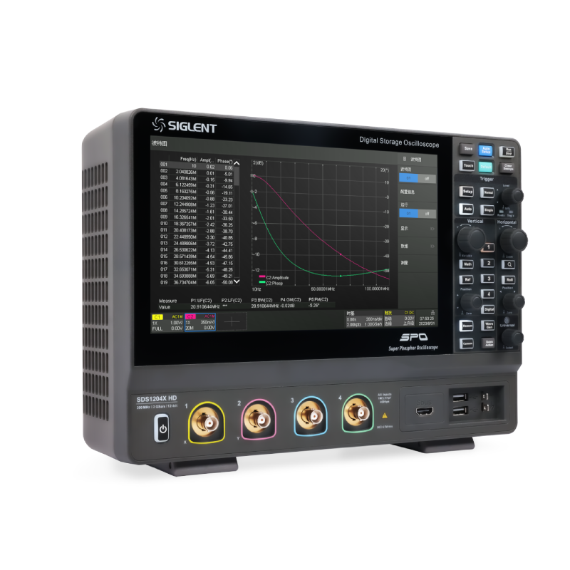 Osciloscopios de almacenamiento digital de alta resolución SIGLENT (SDS1104X HD/SDS1204X HD/SDS1102X HD/SDS1202X HD) Alta resolución de 12 bits