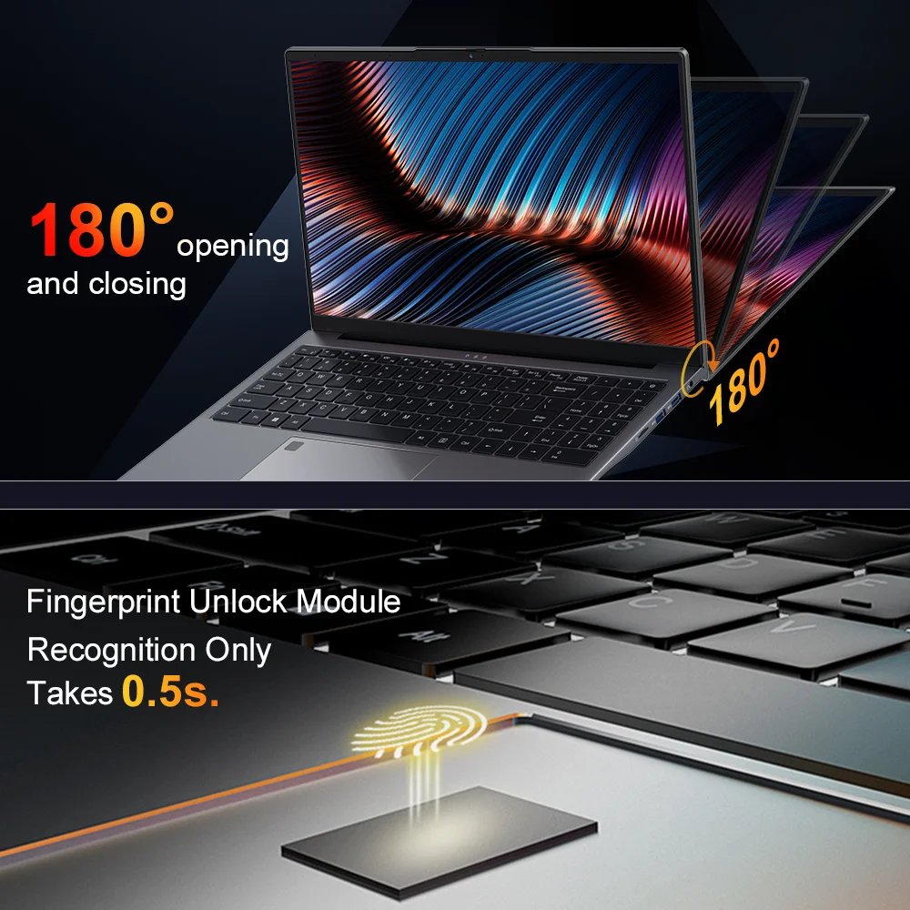 Computer portatili da gioco Ninkear A15 Plus AMD Ryzen ™   7 5825U 4.5Ghz 15.6' FHD IPS 32GB DDR4 + 1TB SSD Tastiera retroilluminata FP Sblocco