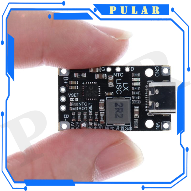 Typ-C USB 2/3S BMS 15W 8,4V 12,6V 1,5A Lithium-Batterie-Lade-Boost-Modul mit symmetrischer Unterstützung Schnellladung mit Anzeige