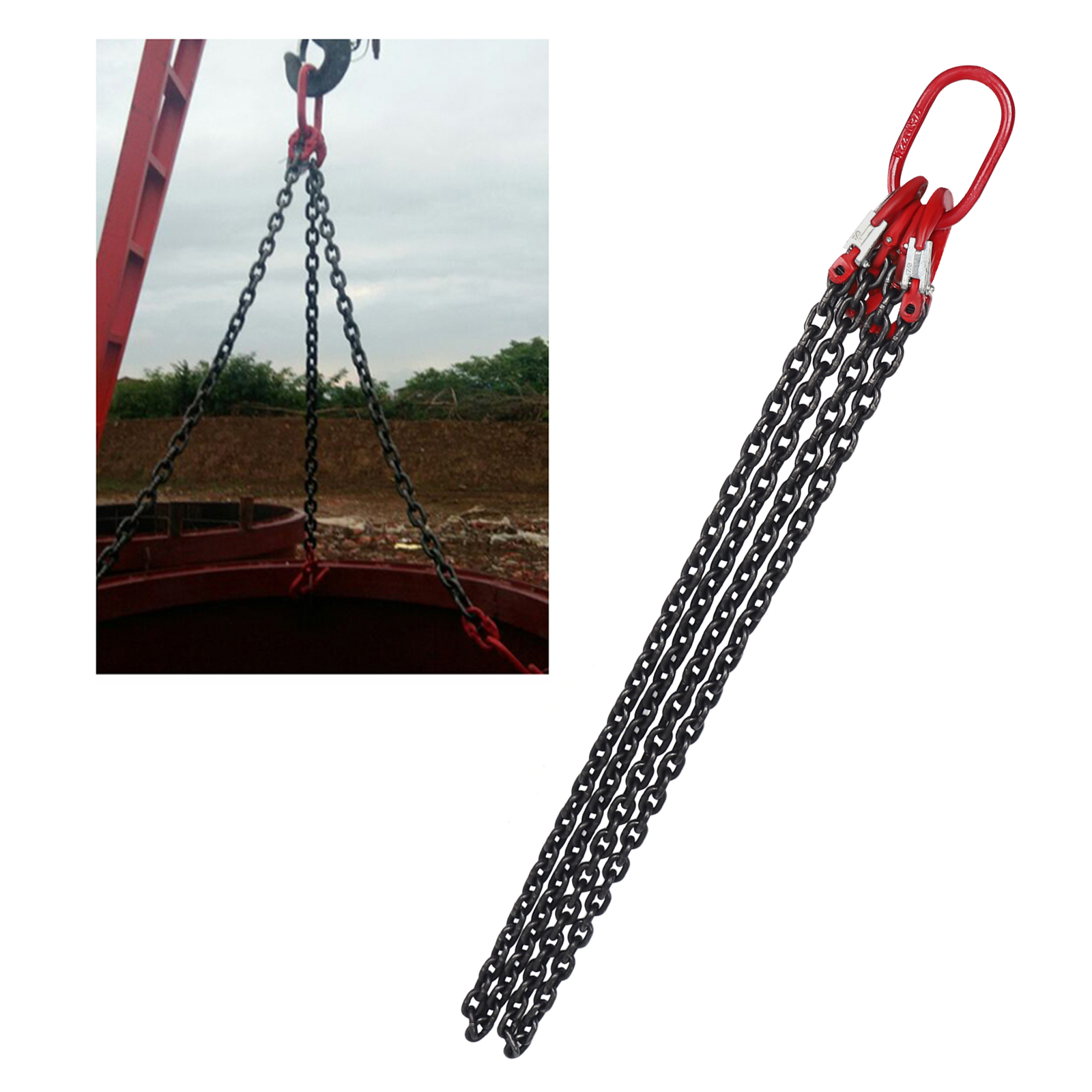 2T Chain Sling New 2 Strand 8mm 2m Crane Lifting Tools Chain Hanger