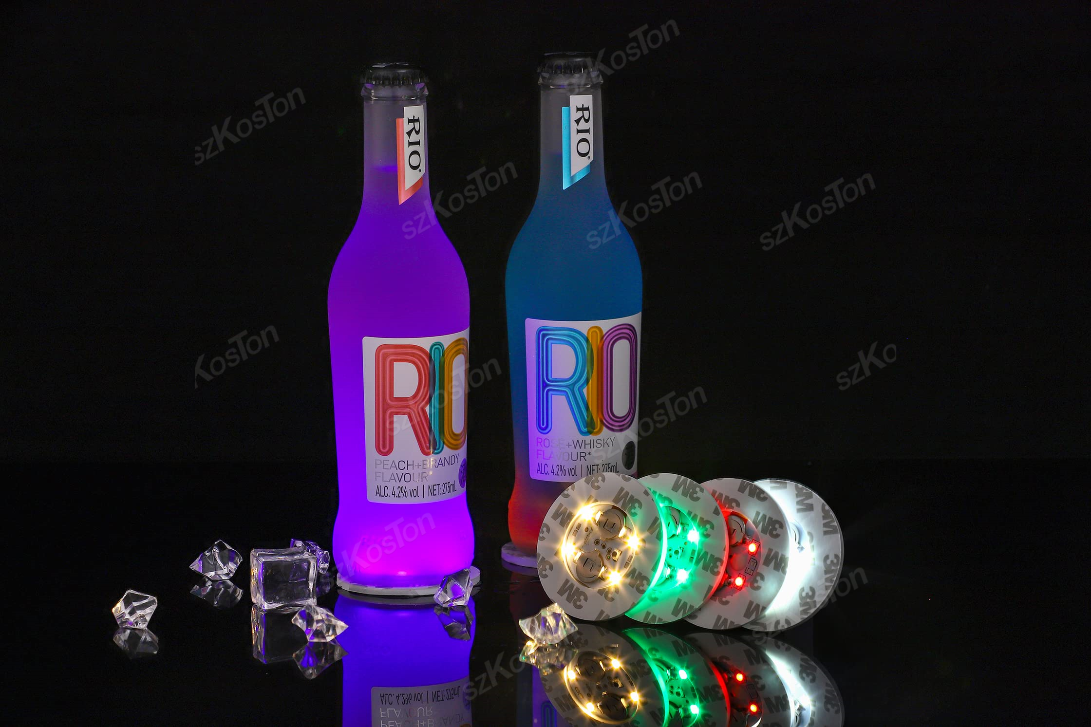 Posavasos luminoso LED para Bar, almohadilla para taza de bebidas, botellas de licor de vino, posavasos, pegatina de taza de luz de ambiente, utilería emisora de luz, 1/10/50 Uds.