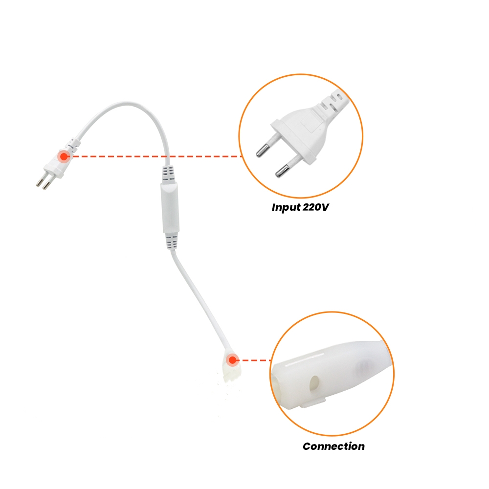 220 V dimmbarer Netzstecker für 288 LEDs/m 360 LEDs/M COB-Neonstreifen mit EIN-AUS-Schalter