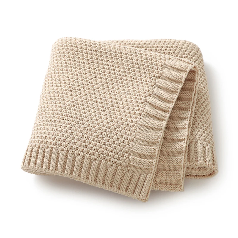 Baby Blankets Knit Infant Stroller Swaddle Wrap Sleepsack Super Soft Newborn Girl Boy Quilts Bedding 90*70CM Plaid Fashion Solid