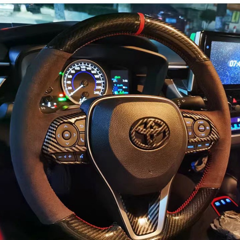 Pegatinas decorativas para volante de coche, accesorios para Toyota Corolla Rav4 Auris Camry Yaris CHR avensis