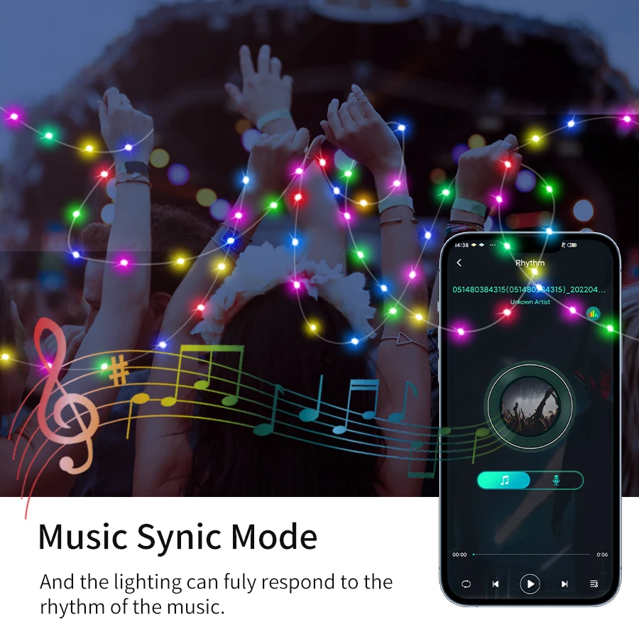 クリスマスライトLEDクリスマスライトスマートBluetooth USB音楽花飾りストリートガーランド結婚パーティー装飾家のため