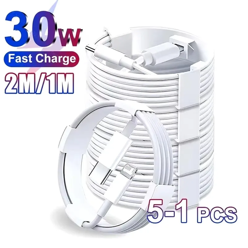 5-1 pz 30 W Cavo di Ricarica Veloce Per Apple iPhone 13 12 11 14 Pro Max Mini Cavo USB C Per X XR XS MAX 7 8 14 Più 6 Accessori