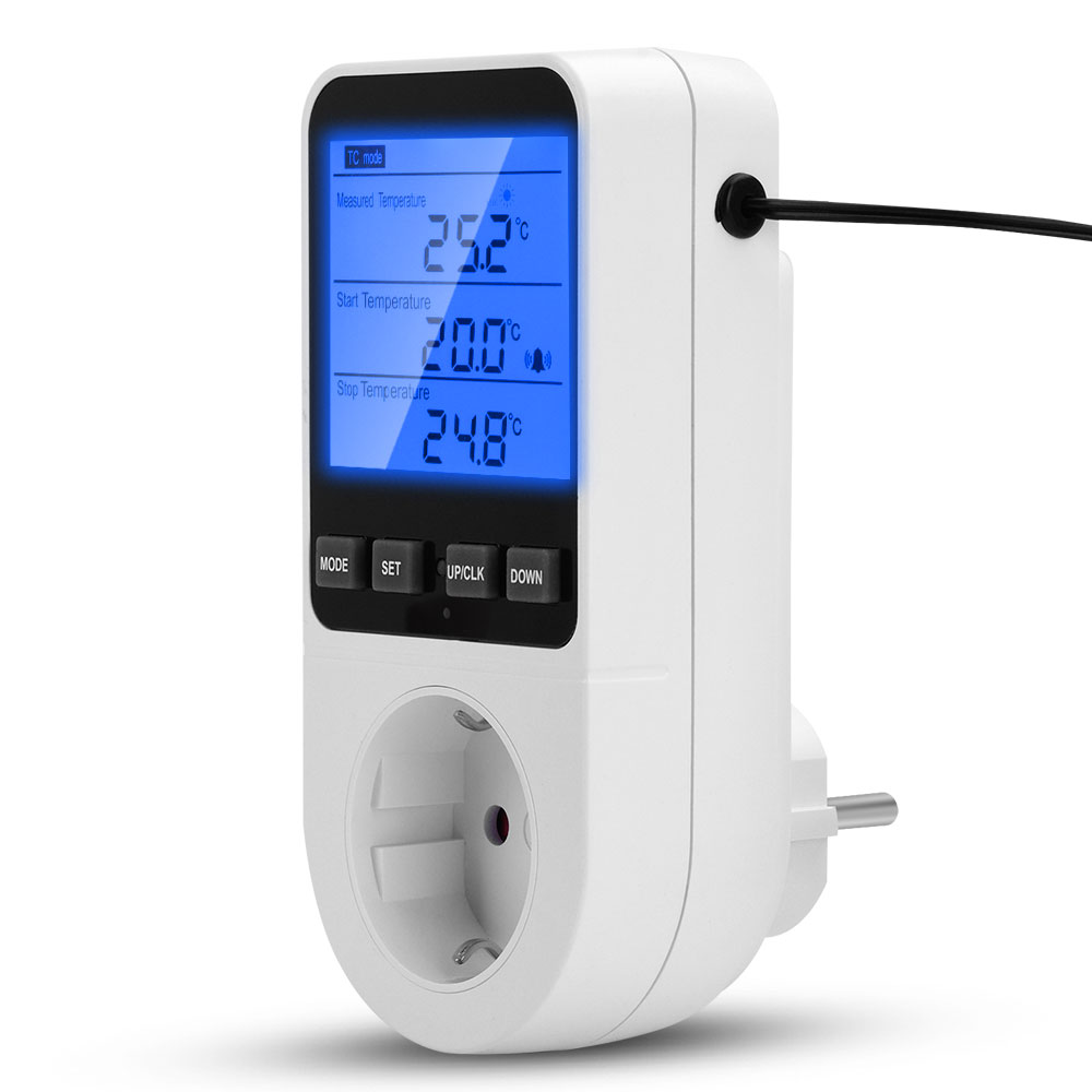 Temporizador soquete termostato multi-função controlador de temperatura tomada com interruptor temporizador sensor sonda aquecimento ferramenta fria