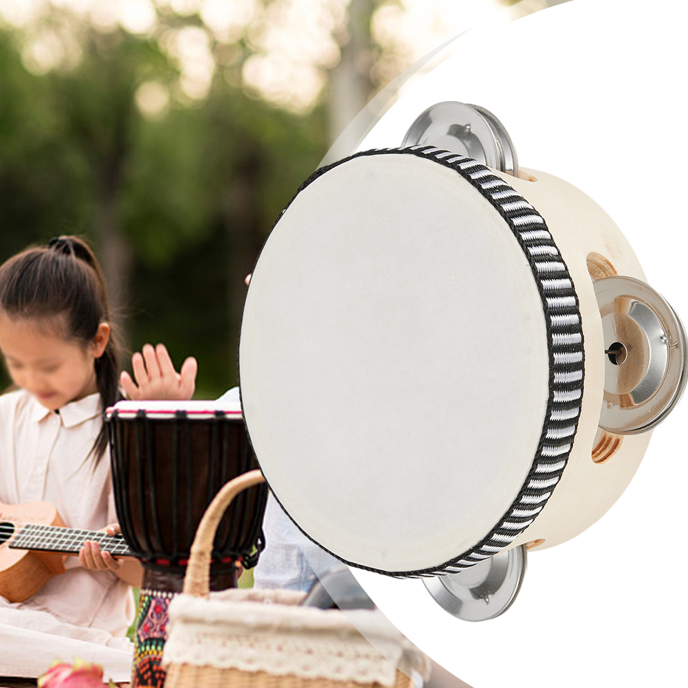 Tambourin rond PerSCH, tambour à main, instruments de musique, jouets pour enfants, 4 ", 6", 8 ", 10"