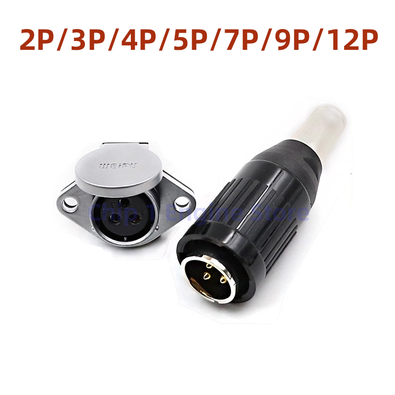 Für weipu wp20 stecker luftfahrt stecker wp20 bis z 2 3 4 5 7 9 12-poliger industrieller wasserdichter stecker für männlich und weiblich ip44