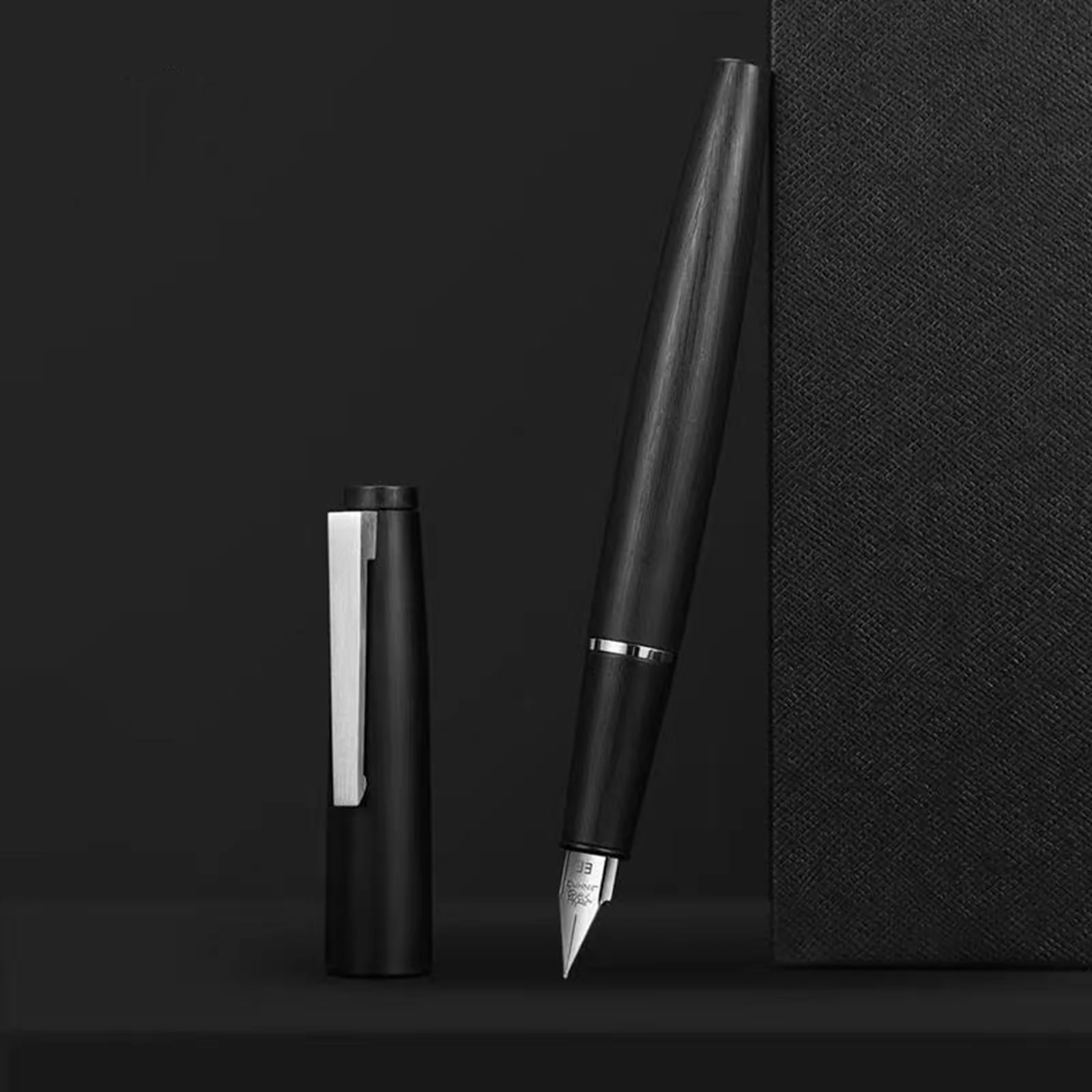 JinHao X159 อะคริลิคสีดํา Fountain ปากกาคลิปโลหะขยาย Fine Nib F 0.5 มม.สําหรับสํานักงานธุรกิจและโรงเรียนเครื่องเขียนของขวัญ