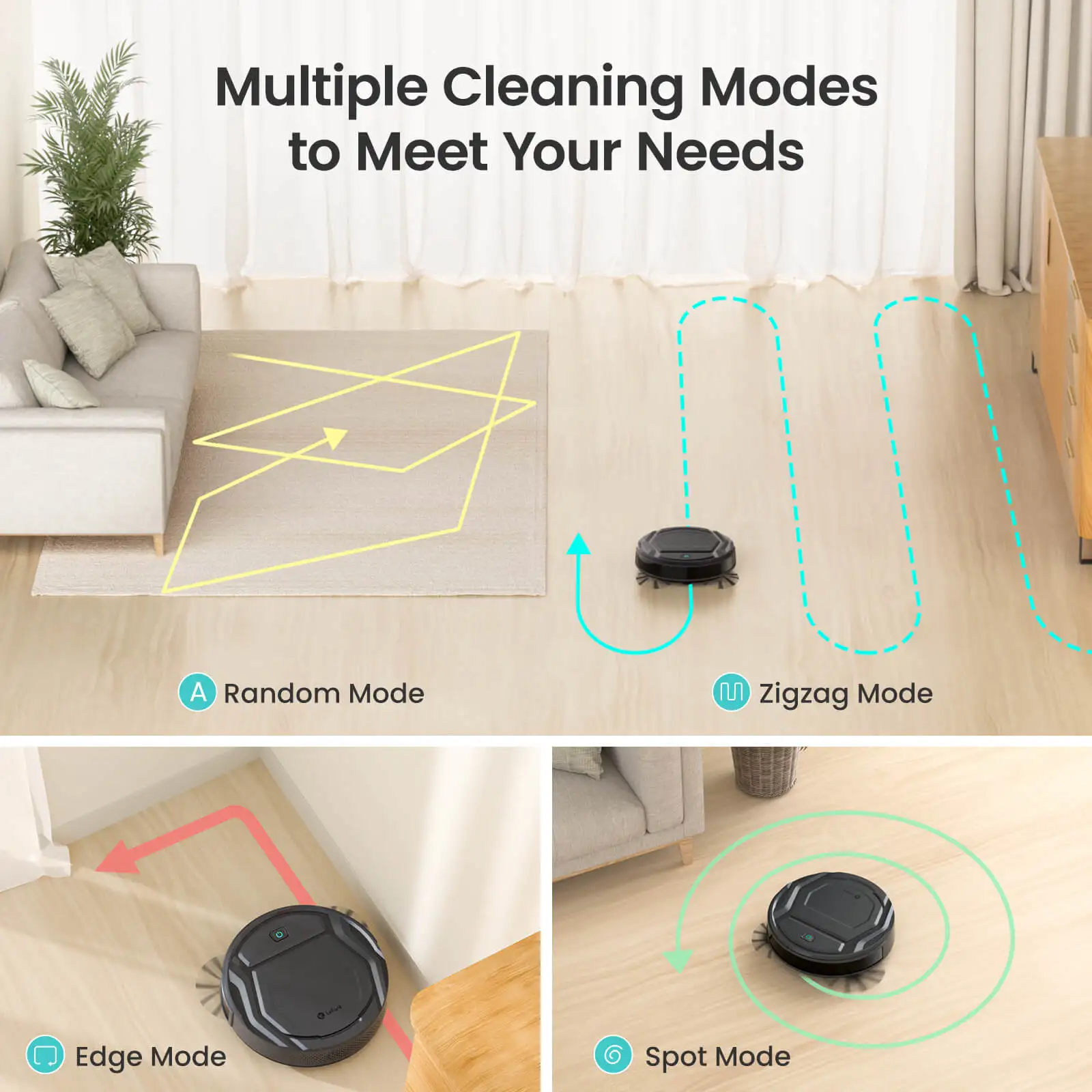 Lefant M210 Pro Robot Vacuum Cleaner, 2200Pa Powerful Suction, 120 Mins Runtime, Automatic Self-Charging, Wi-Fi/App/Alexa Contro