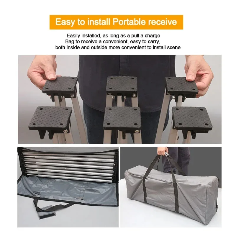 Portable Aluminum Alloy Workbench Fast Telescopic Bracket 4/6 Legs Multi-Functional Folding Table Apply To Slate Glass Operation