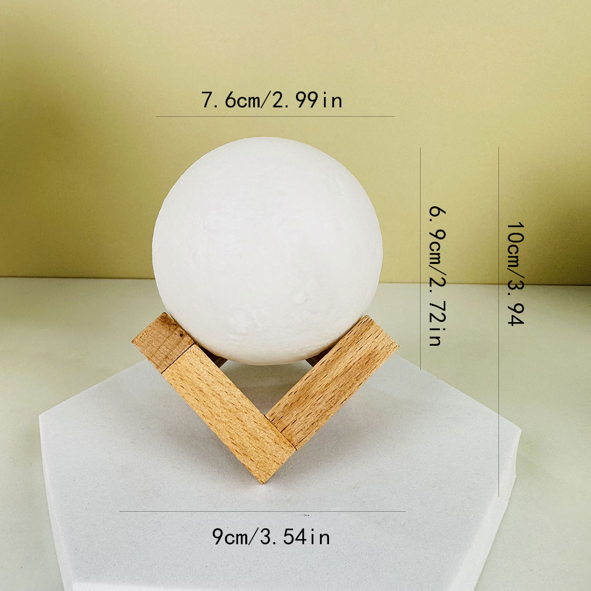 8 cm Moom Luce notturna Atmosfera romantica Regalo creativo Luce lunare LED Camera da letto Decorazione letto Lampada da atmosfera Luce morbida e calda