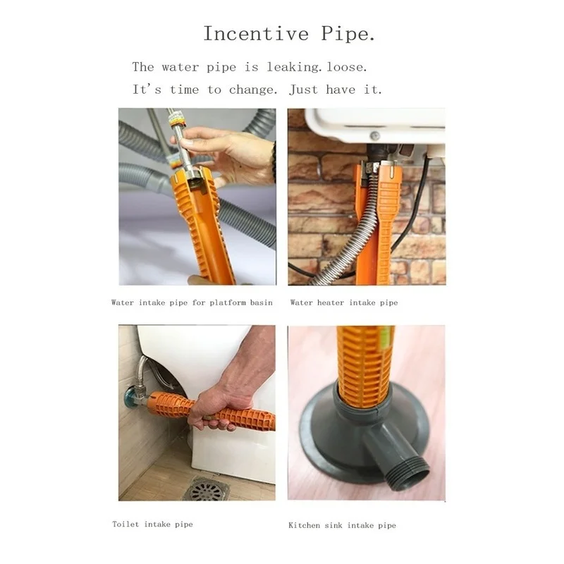 Llave sanitaria multifuncional para suelo pélvico, manguito principal, desmontaje de grifo, tubo, fregadero, solo herramienta de instalación sanitaria