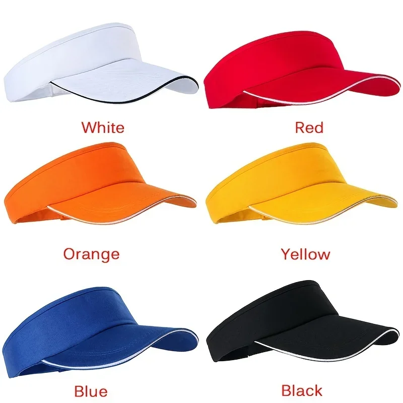 1 pc ajustável universal cor sólida viseira de sol esporte golfe tênis respirável boné cor sólida verão chapéu de sol vazio chapéu superior