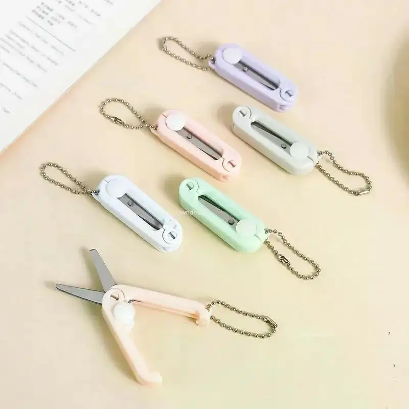 Creatieve Mini Draagbare Opvouwbare Schaar Morandi Eenvoudige Papier Snijden Art Tool Stationaire Schaar Kantoor Schoolbenodigdheden