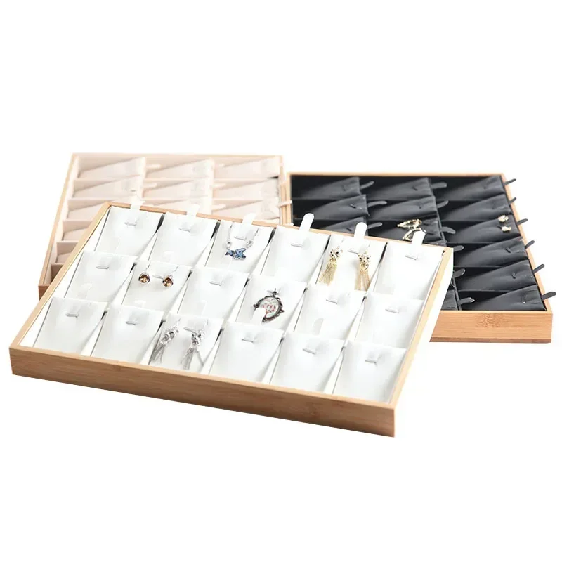 Nueva placa de joyería de bambú y madera, collar, colgante, placa de exhibición, pulsera, joyería de Jade, caja de almacenamiento de joyería, estante de joyería