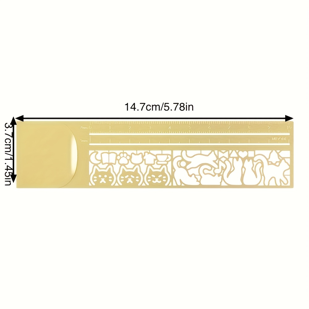 1pc Three-in-One Cat Lover Template Ruler - 20+ Cute Cat Designs Bookmark & Double-Sided Ruler, Perfect Gift for Diary, Planner
