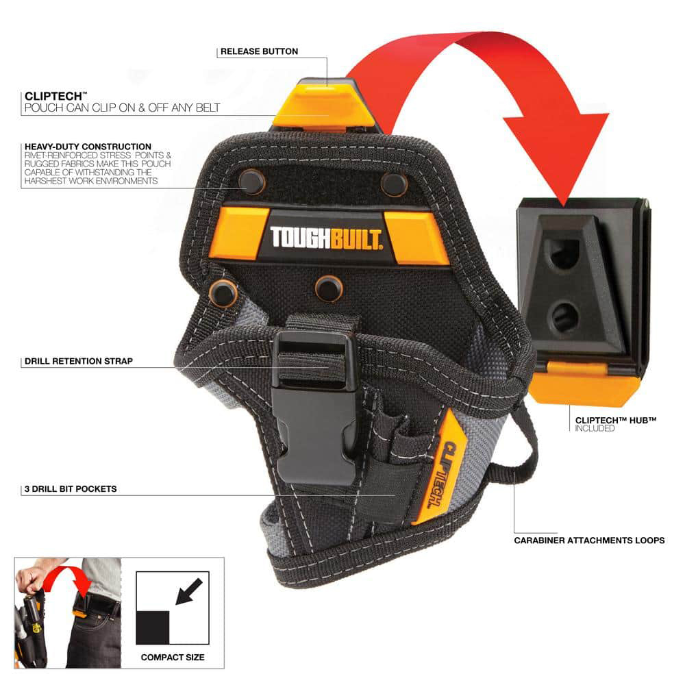 ToughBuilt TB-CT-20-S Drill Holster ถุงบรรจุภัณฑ์เครื่องมือขนาดเล็ก